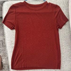 Aerie Real Soft Ribbed Tee in Rust